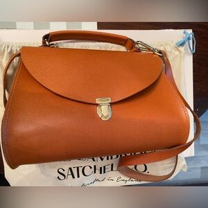 The Poppy Satchel by Cambridge Satchel in Saffiano Ochre
